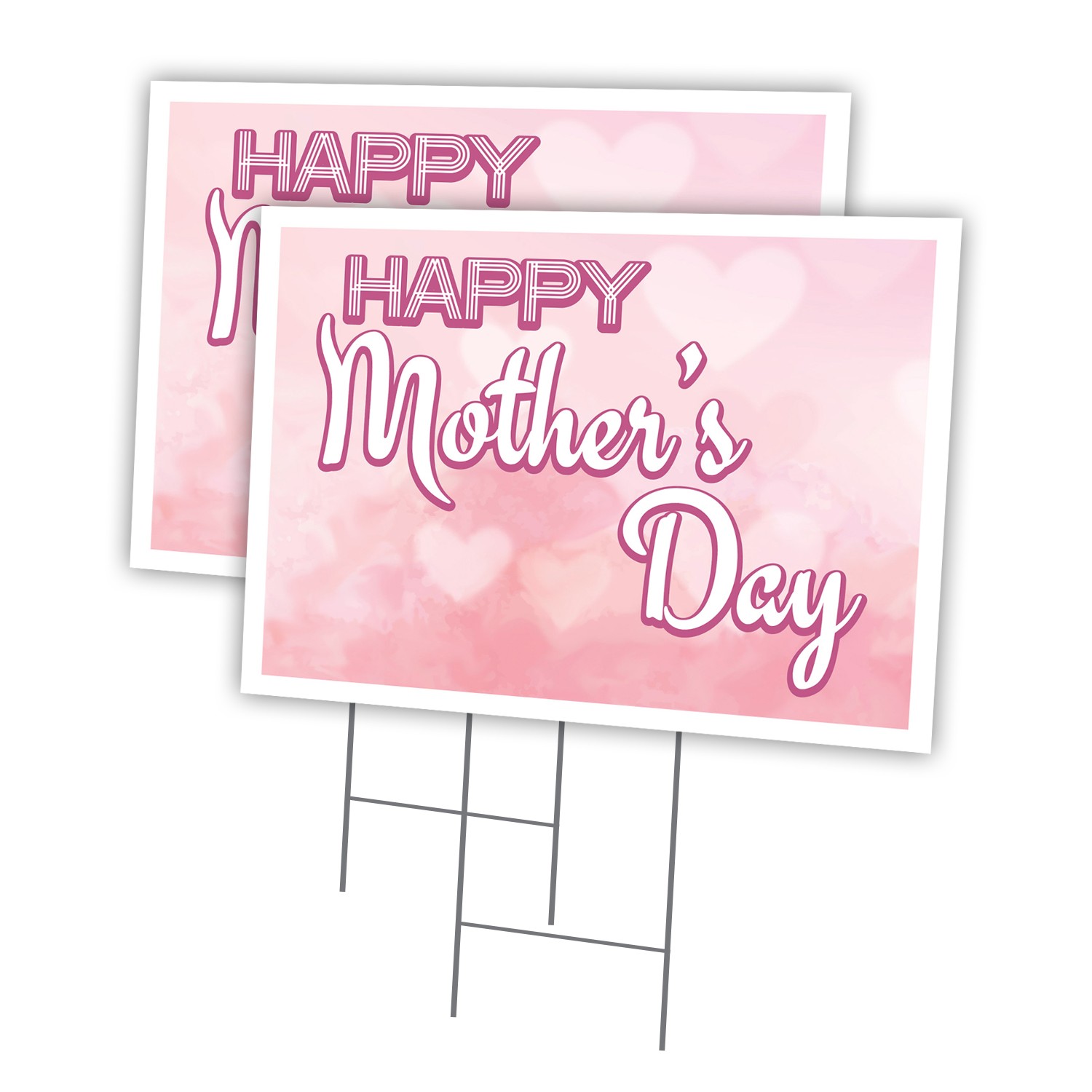 Mother’s Day Multi-Pack of Yard Signs & Stake Coroplast Happy Moms Advertising D
