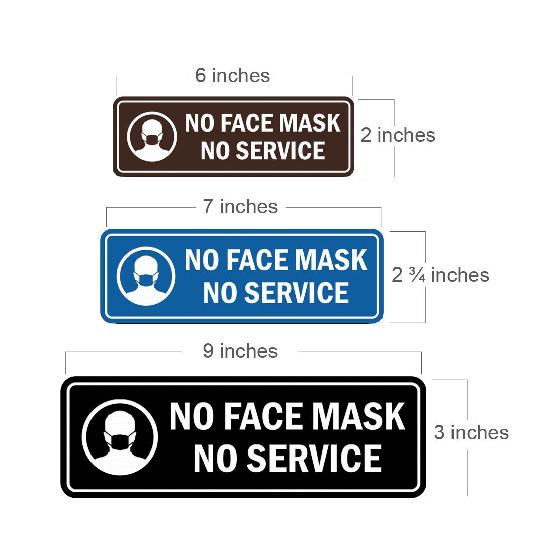 Signs ByLITA Standard No Face Mask No Service Sign (Brushed Gold) – Medium