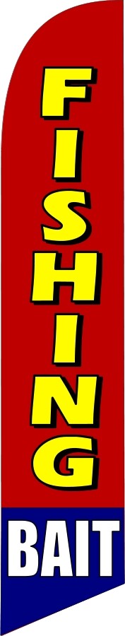 FISHING BAIT Premium quality swooper feather flag banner sign 6711