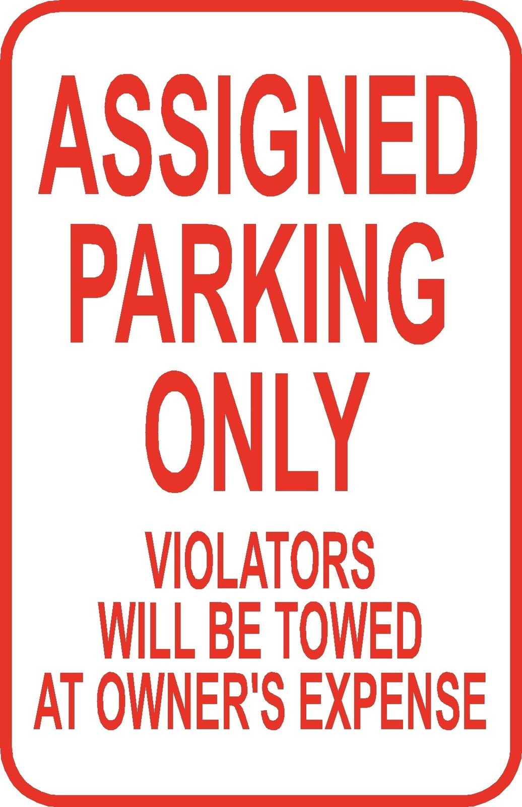 Assigned Parking Only Sign 12″ x 18″ Aluminum Metal Street Road Garage #12 USA