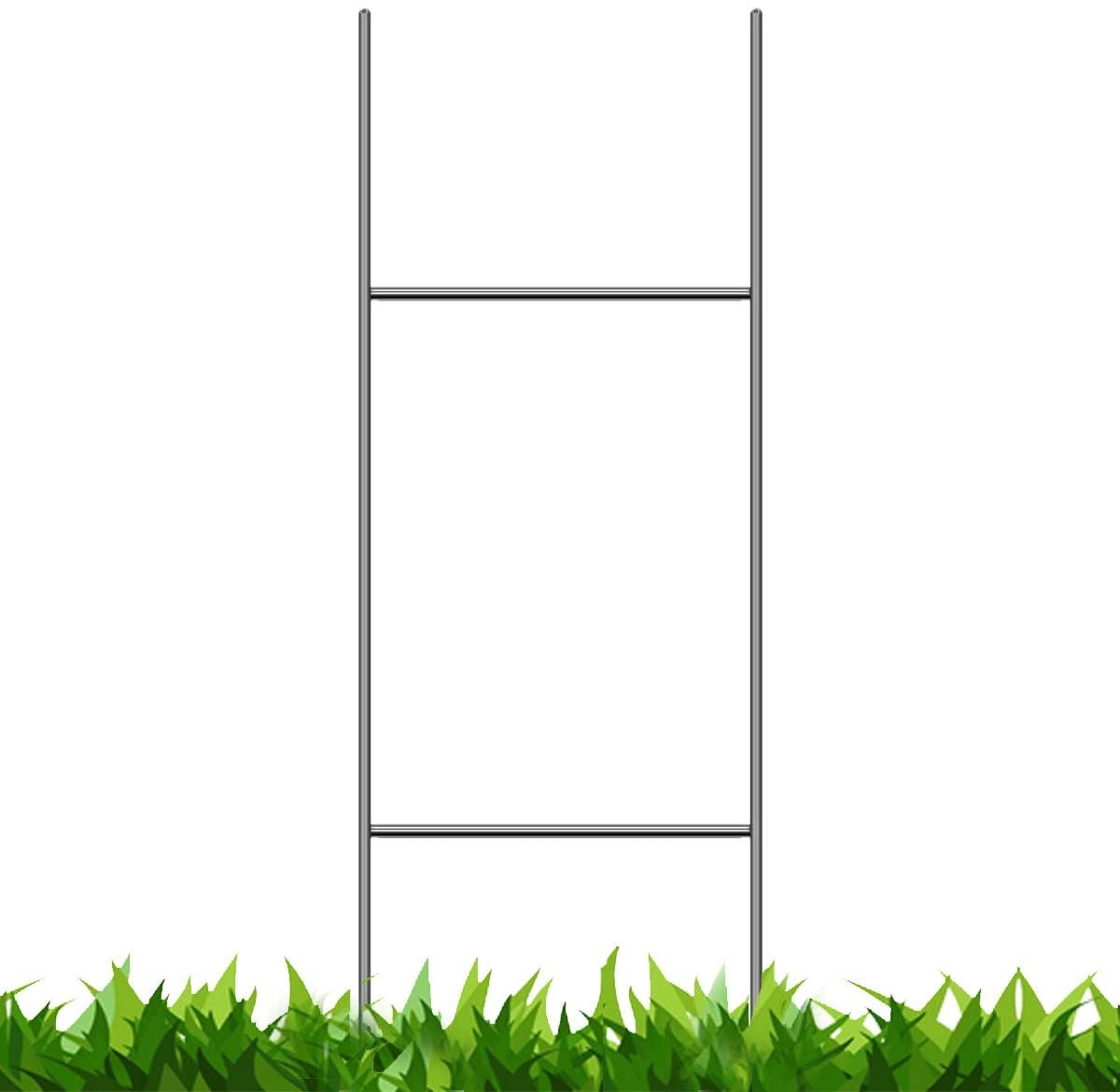 Sturdy Metal H Frame Wire Step Stakes for Yard Signs(10 x 24 inch)(Stakes Only)