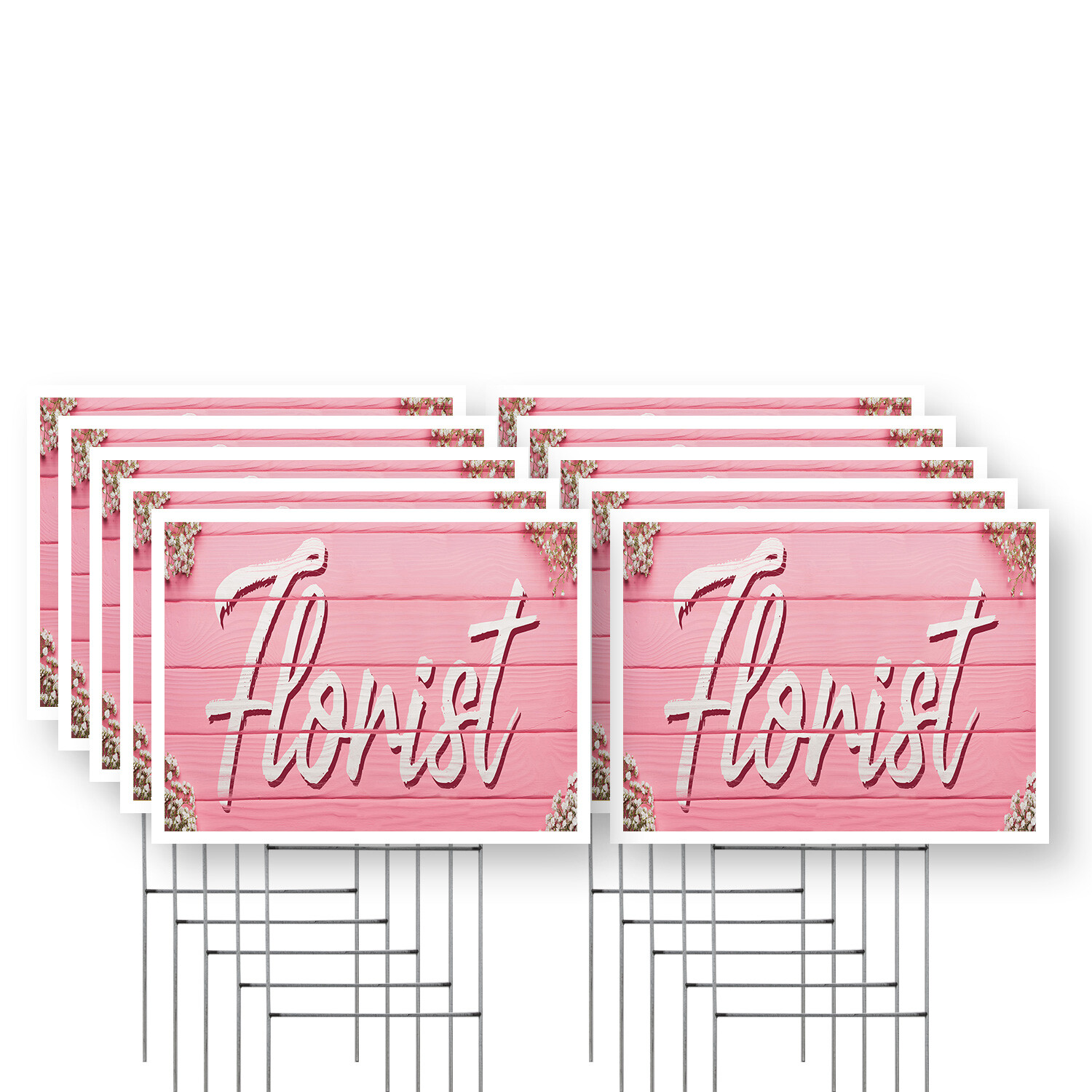 Florist Yard Sign Fresh Flowers, Custom Arrangements, Professional Service