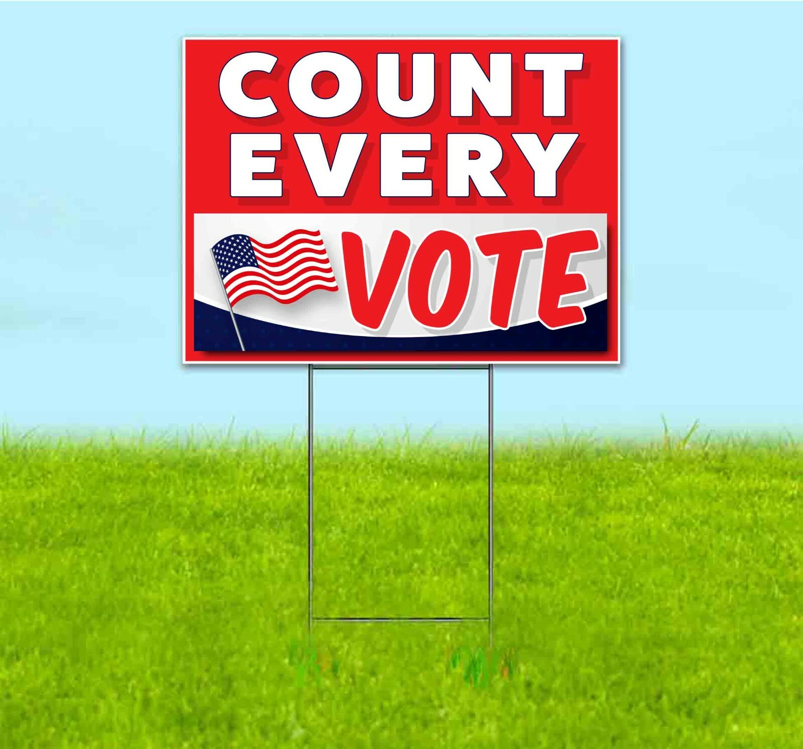 COUNT EVERY VOTE 18×24 Yard Sign WITH STAKE Corrugated Bandit USA TRUMP BIDEN