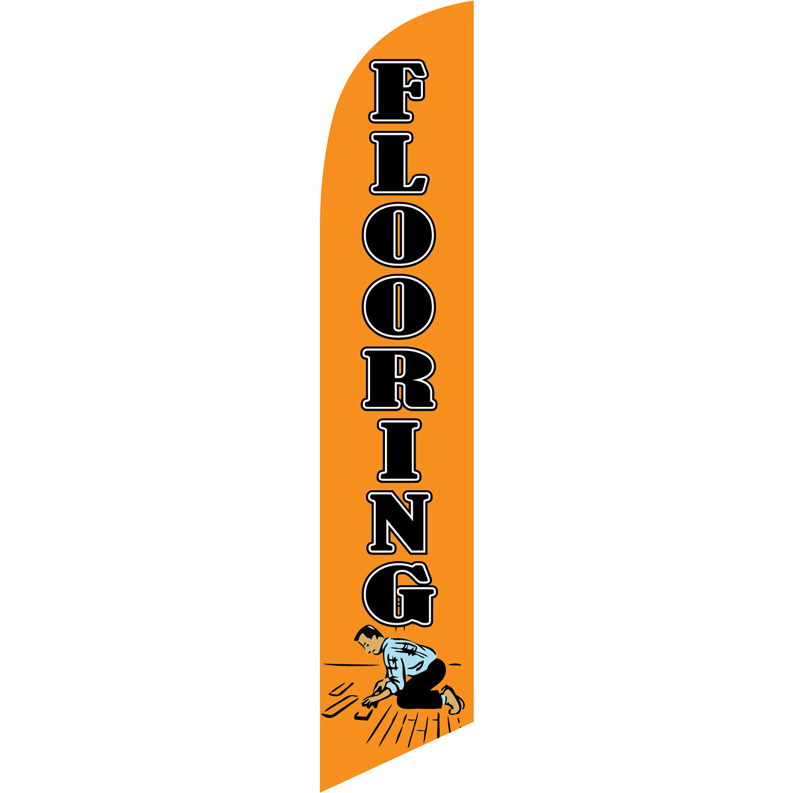 Flooring Orange 2 1/2 ft X 11 1/2 ft Windless Swooper Flag (Flag Only)