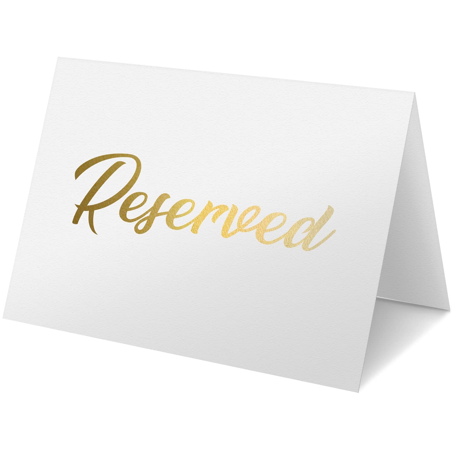 Gold Reserved Table Signs Wedding Receptions Double Sided 3×4 Inch 10 PCS