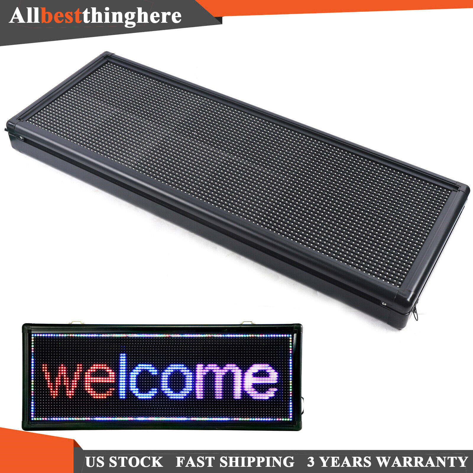 40″*15″ LED Sign 3 Colors Sign Programmable Scroll Message Display Board