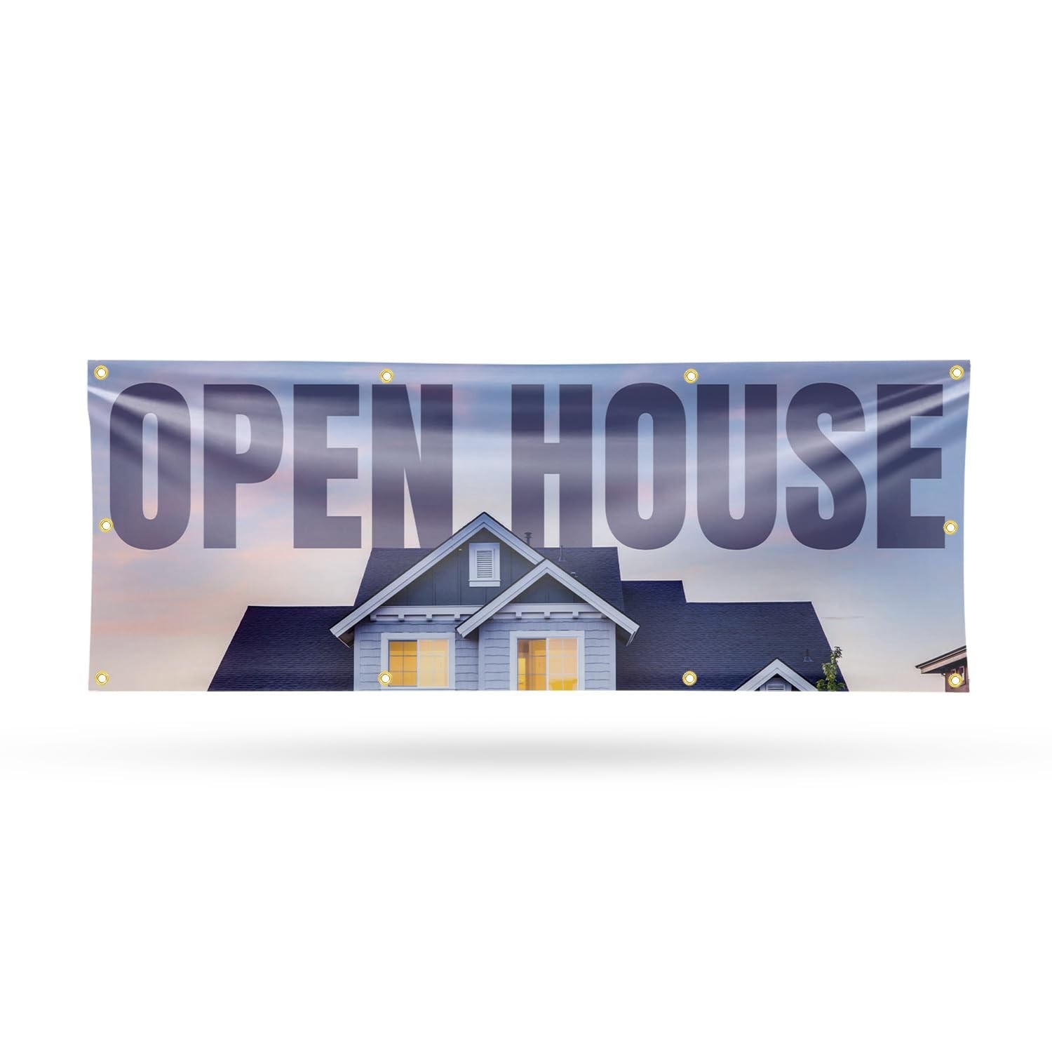 SignMission Open House Banner Sign 36 x 96 Inch 13 oz Vinyl Metal Grommets