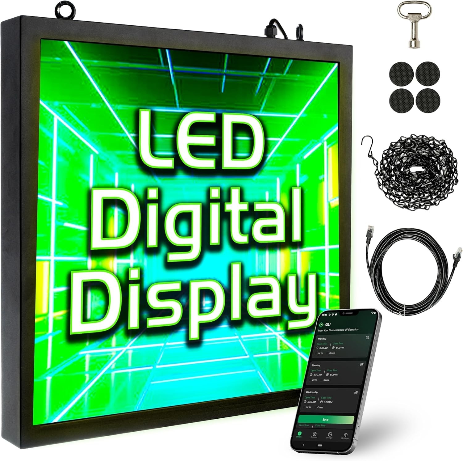 20″ x 20″ WiFi Enabled Full Color LED Advertising Display 5000cd/㎡ SMD LED