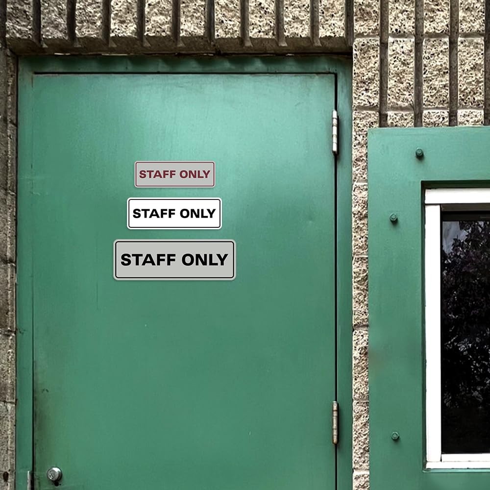Standard Staff Only Wall or Door Sign | Easy Installation | Office Workplace …