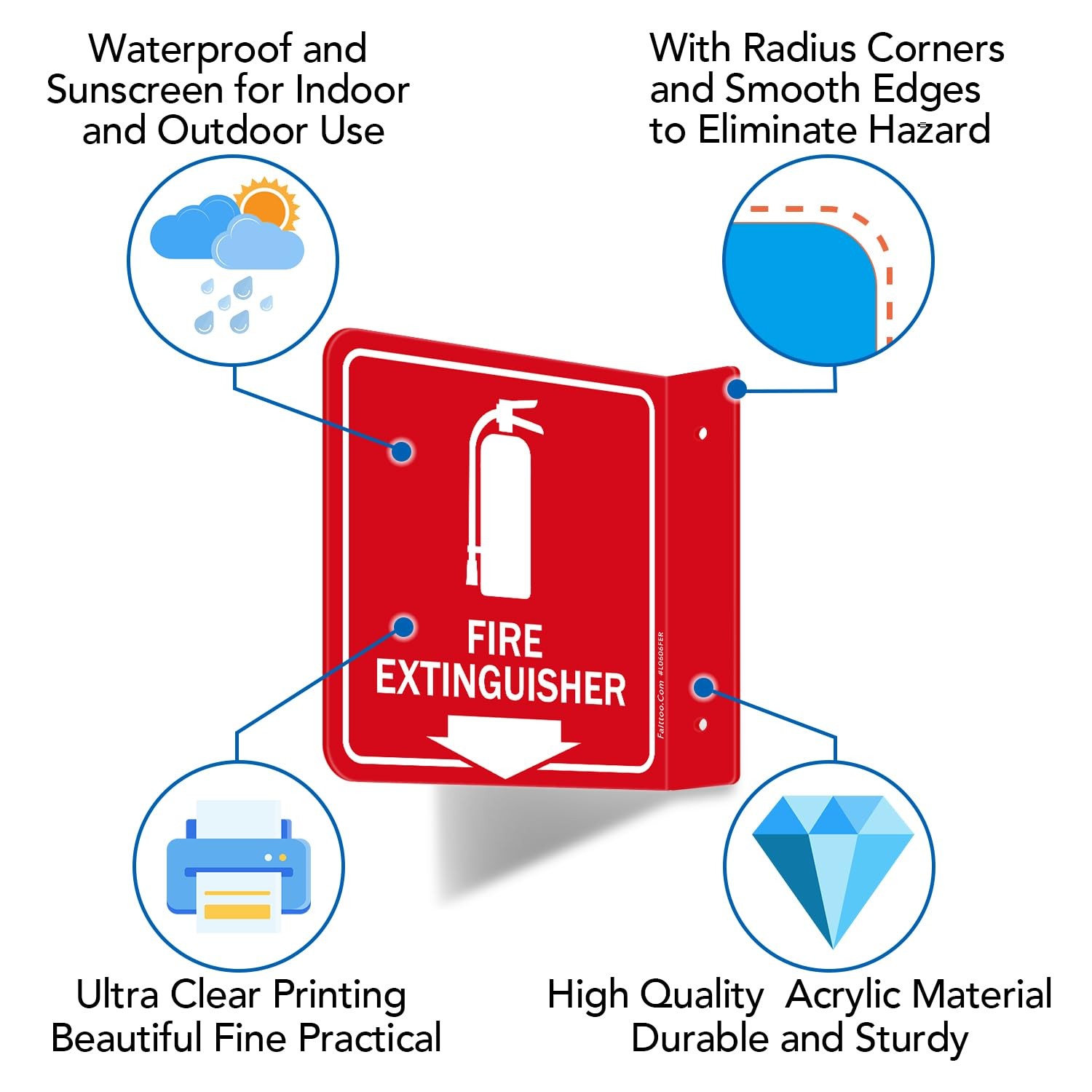 Fire Extinguisher Sign, 2 Pack Fire Extinguisher with Down Arrow – 6 x 6 Inch…