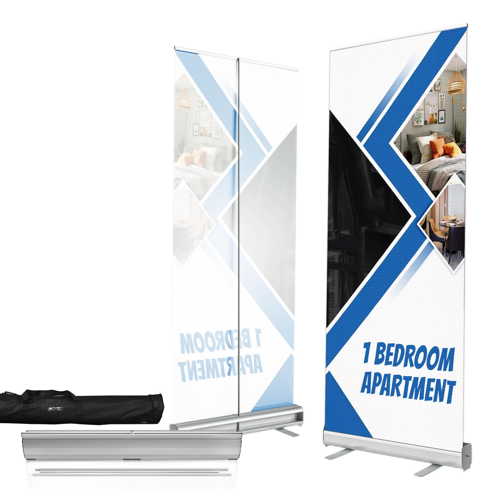 Real Estate Sign Retractable Banner Stand | Backdrop Roll-up Banner Sign Stand