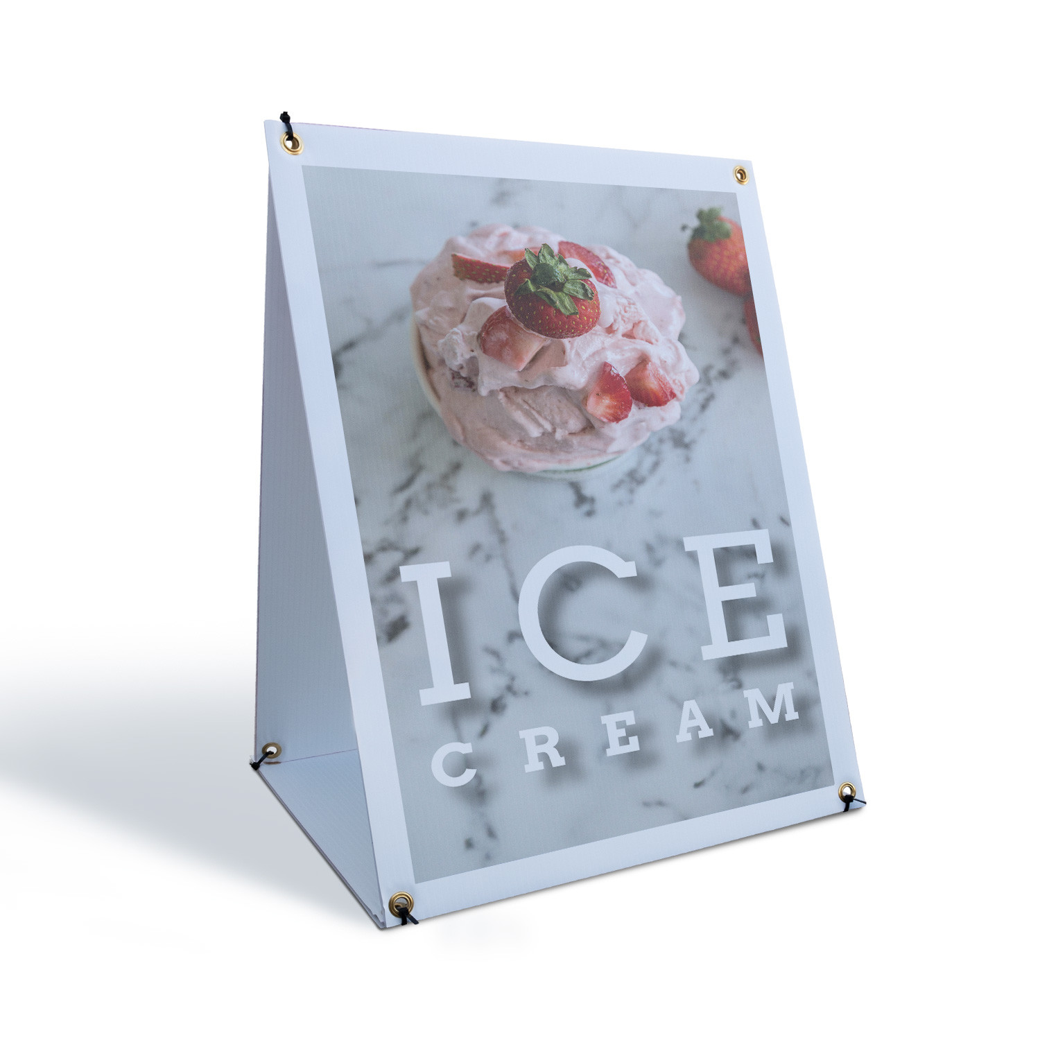 Ice Cream A-Frame Sidewalk Sign Frozen Treats Dessert Specials Freshly Made