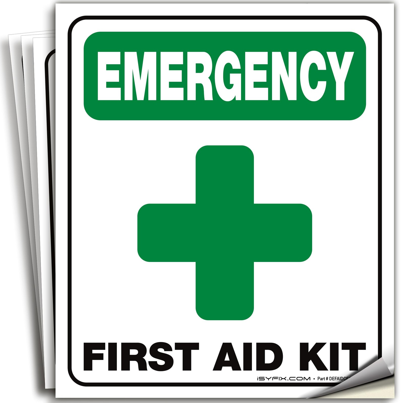 Emergency First Aid Kit Signs Stickers for Home, Schools & Business – 4 Pack …