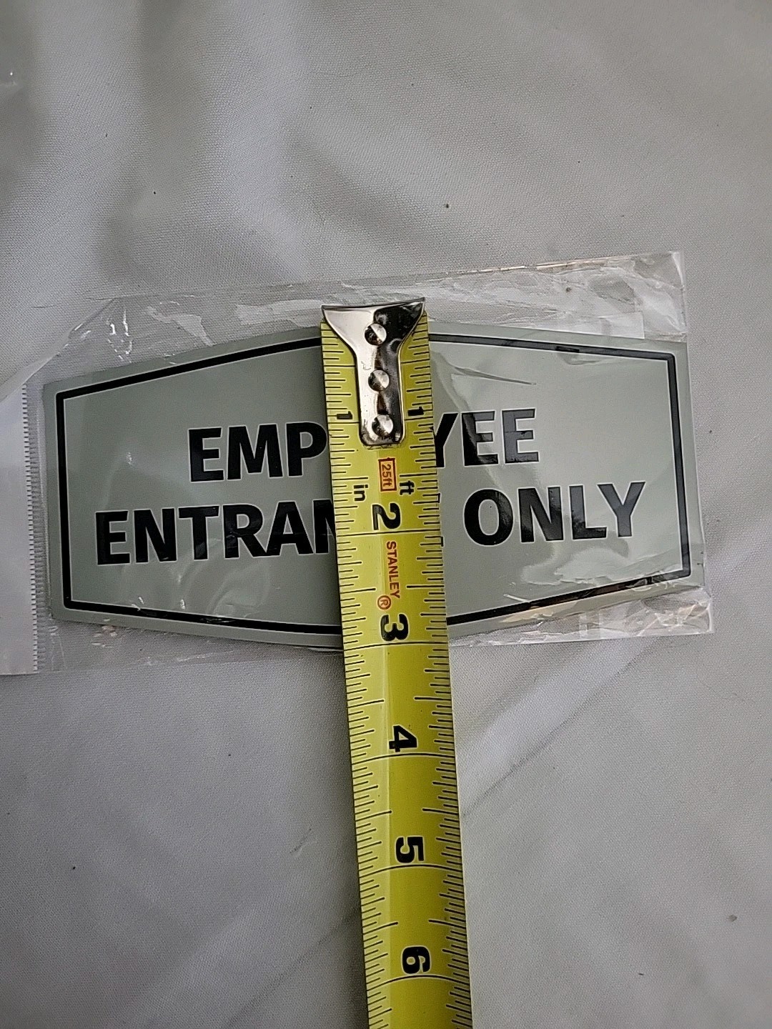 Fancy Employee Entrance Only Sign 6″x 3″ – Small (1 Pack) Light Gray – NEW