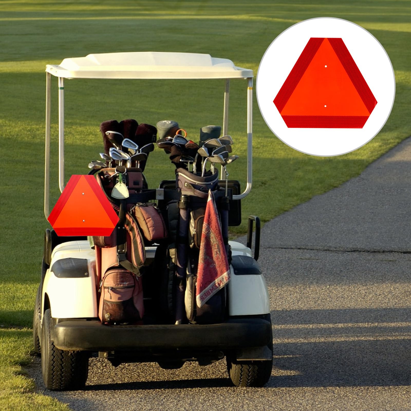 Kcgani Slow Moving Vehicle Sign with Mounting Small Signage, Red-Orange