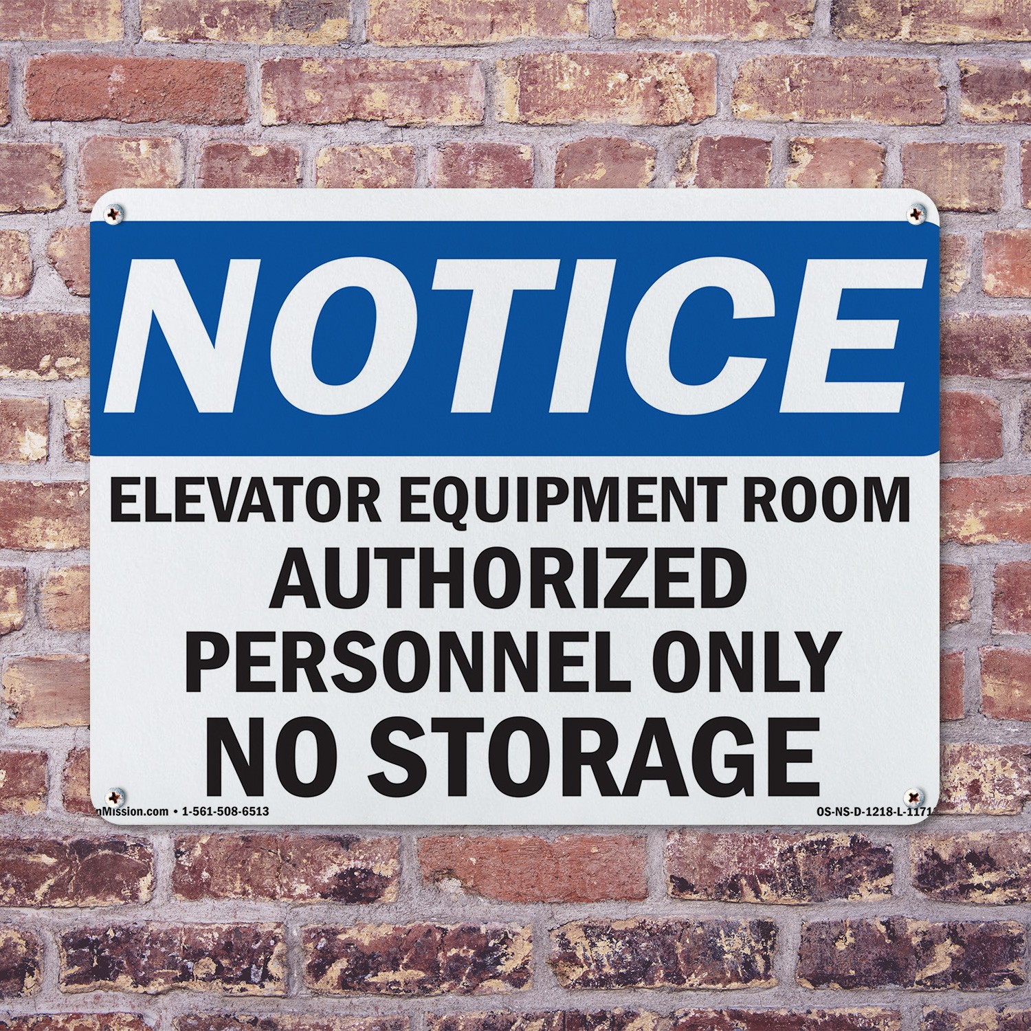 Elevator Equipment Room Authorized Personnel OSHA Notice Sign, Decal 5/10 Pack