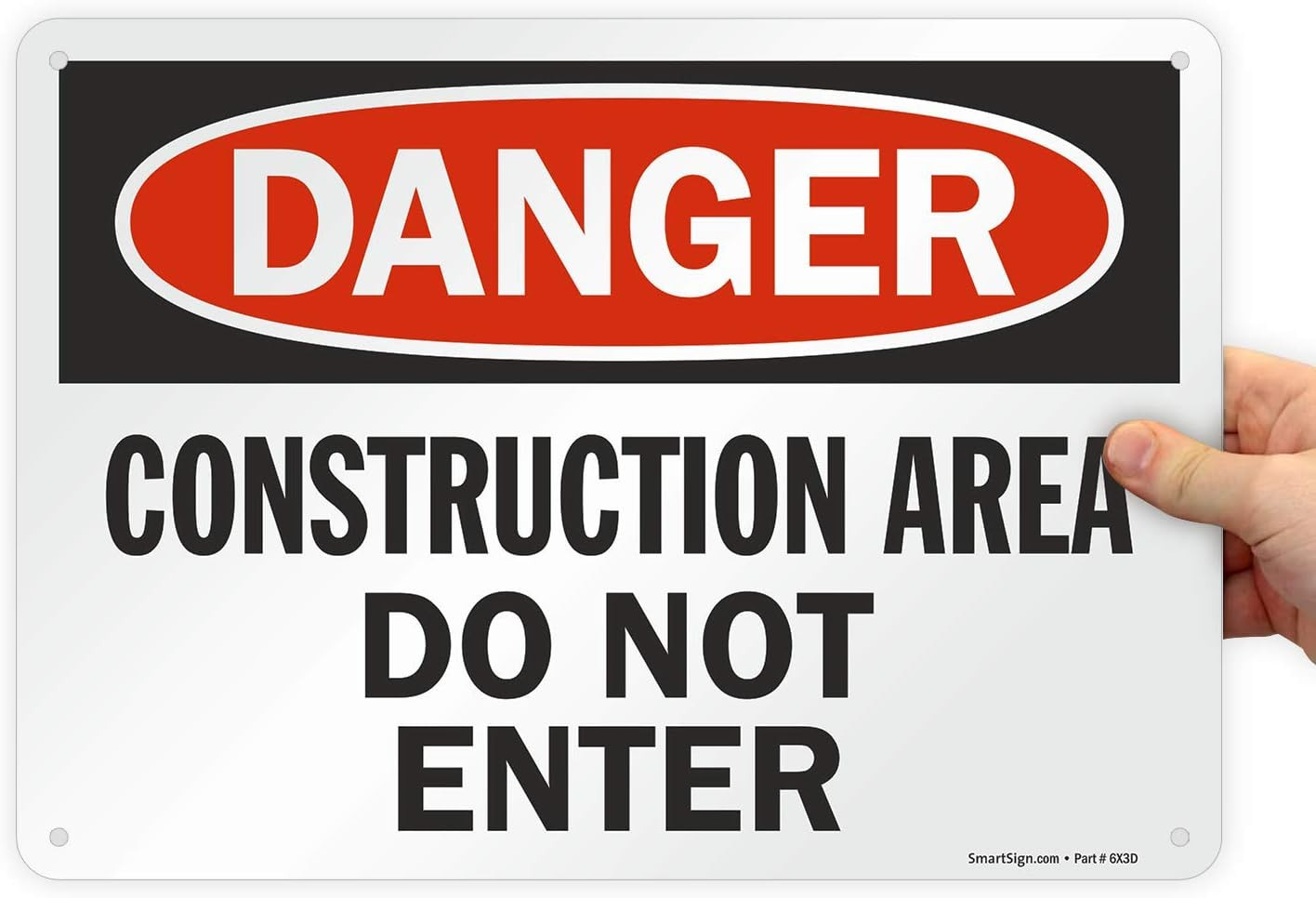 “Danger – Construction Area, Do Not Enter” Sign | 10″ X 14″ Plastic