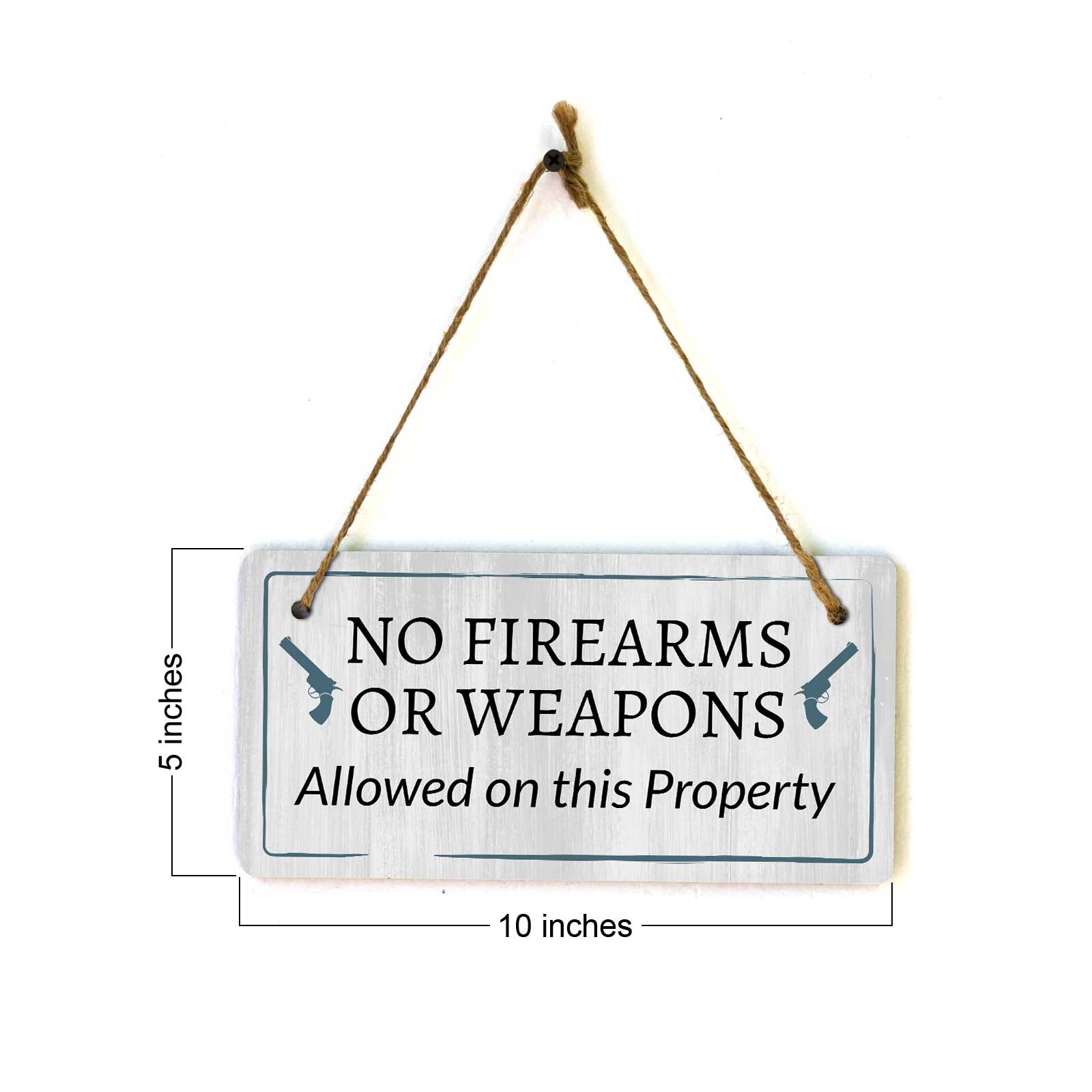 Security & Surveillance | Rustic White Wood 5 x 10″ Hanging Signs