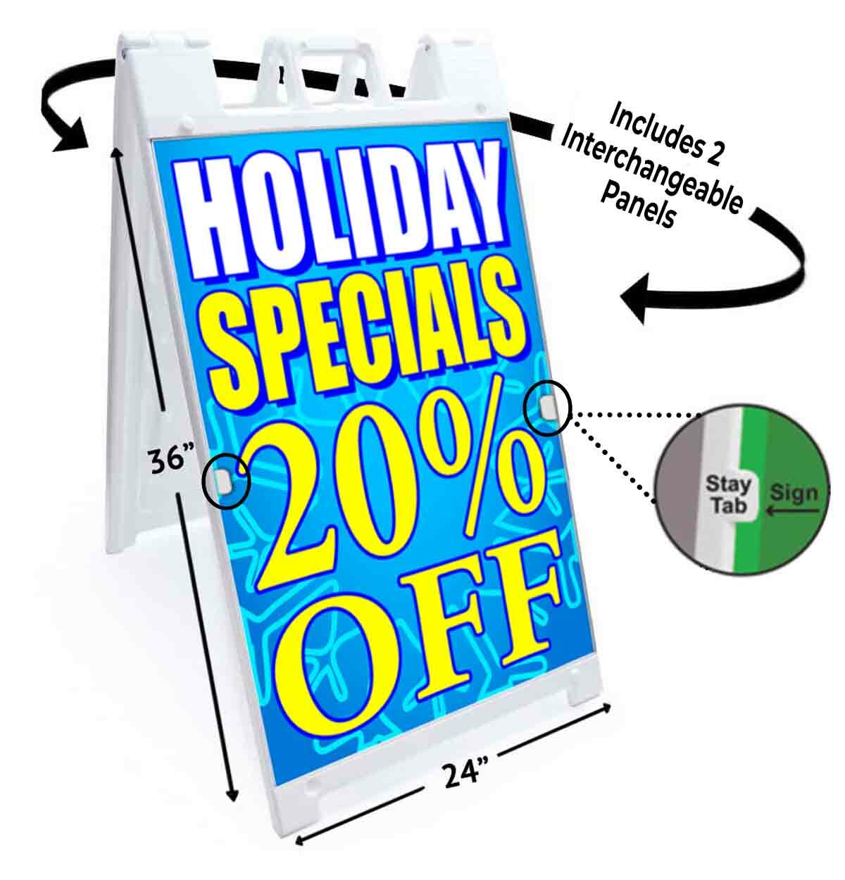 HOLIDAY SPECIALS 20% OFF Signicade 24×36 Aframe Sidewalk Sign Banner Decal SALE