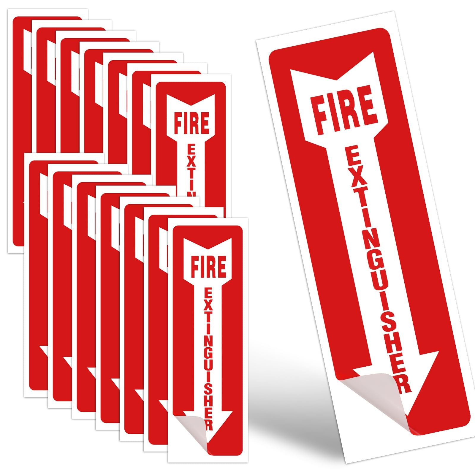 15 Pack Fire Extinguisher Signs 4×12 Inch Self Adhesive for Home