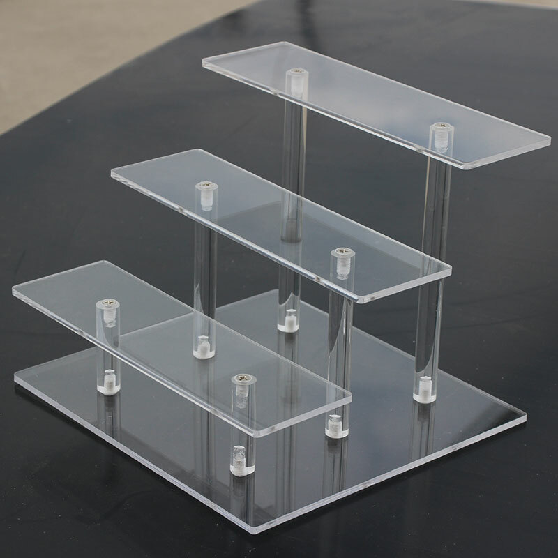 Acrylic Shelves Display Stand Model Cars Toy Cupcakes Rack Transparent Shop Home