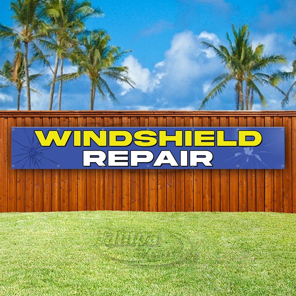 WINDSHIELD REPAIR Advertising Auto Car Vinyl Banner Flag Sign USA XL02513
