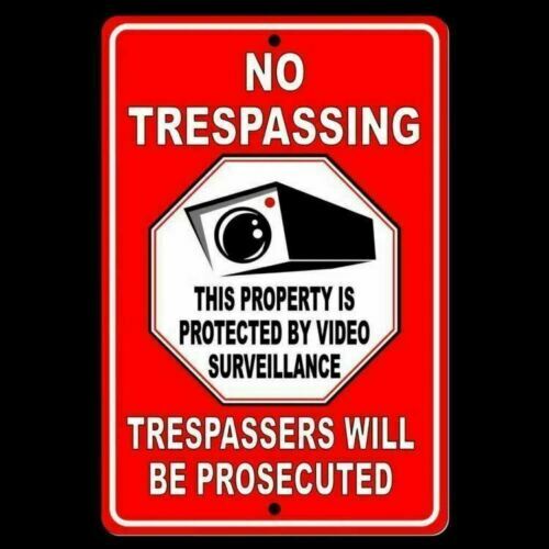 Property Protected By Video Surveillance WARNING Security Camera Sign Metal NT01