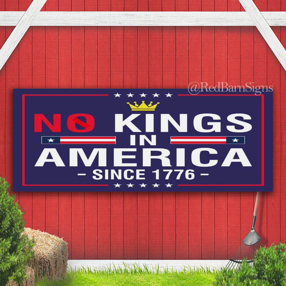 No Kings in America Since 1776 Resist Hate save Democracy Indoor Outdoor Banner