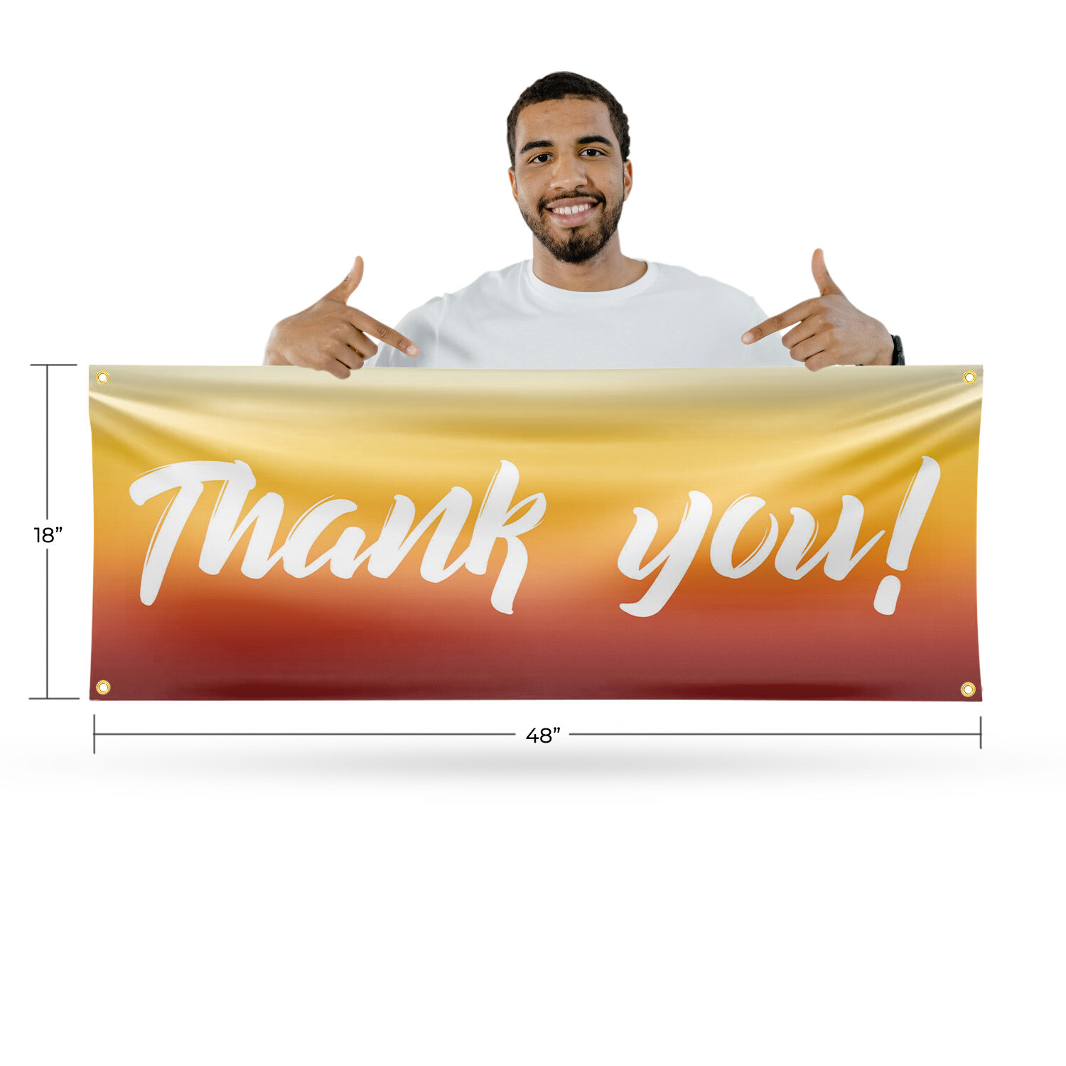 Thank You 13 oz Vinyl Banner Sign with Metal Grommets Heavy-Duty Single-Sided