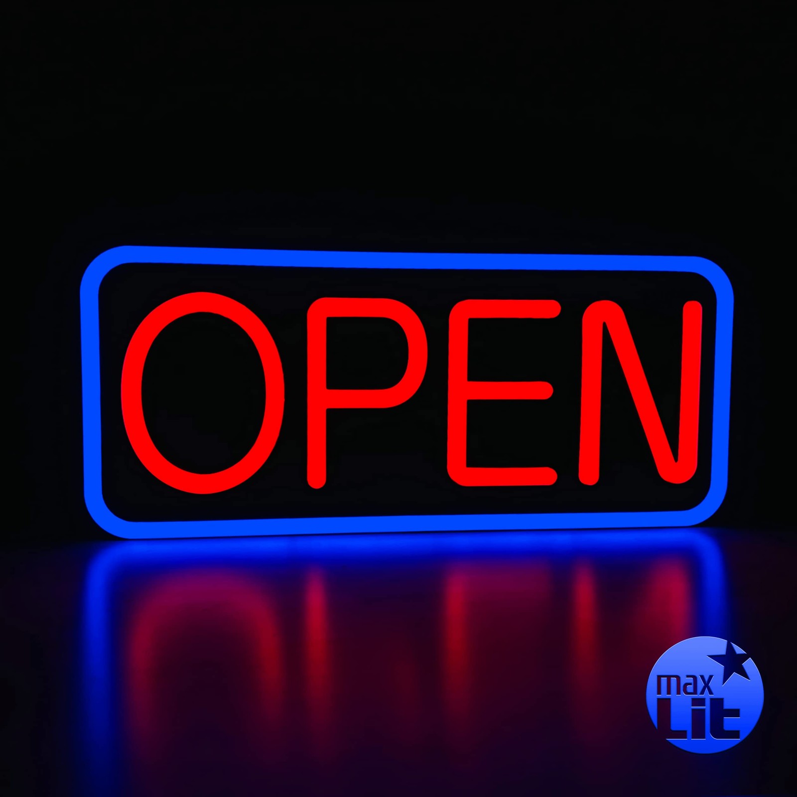 MaxLit 21” X 10” New Ultra Bright LED Neon Sign – OPEN – Remote Controlled …