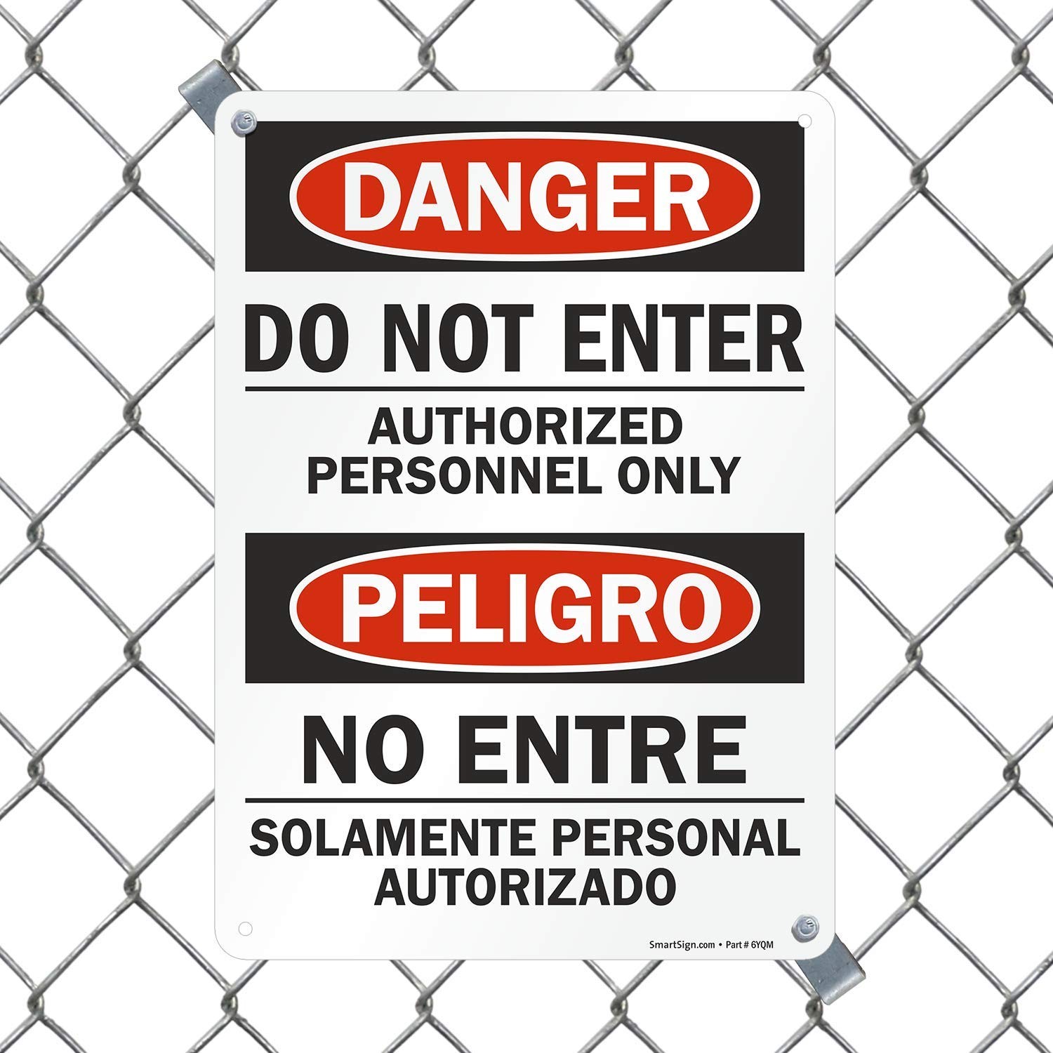 “Danger – Do Not Enter Authorized Personnel Only” Bilingual Sign | 10″ x 14″ …