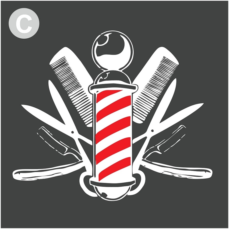Barber Shop Window Stickers Sign Decal Salon Traditional American Modern Style