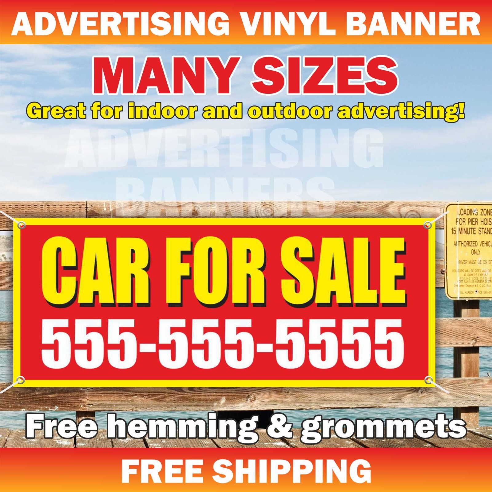 CAR FOR SALE Advertising Banner Vinyl Sign Dealer VENTA DE COCHES Used Finance