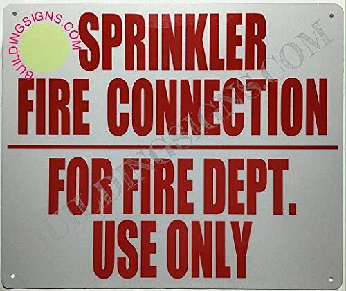 Sprinkler FIRE Connection for FIRE DEPT USE ONLY Sign (White,10X12) -REF24-1027