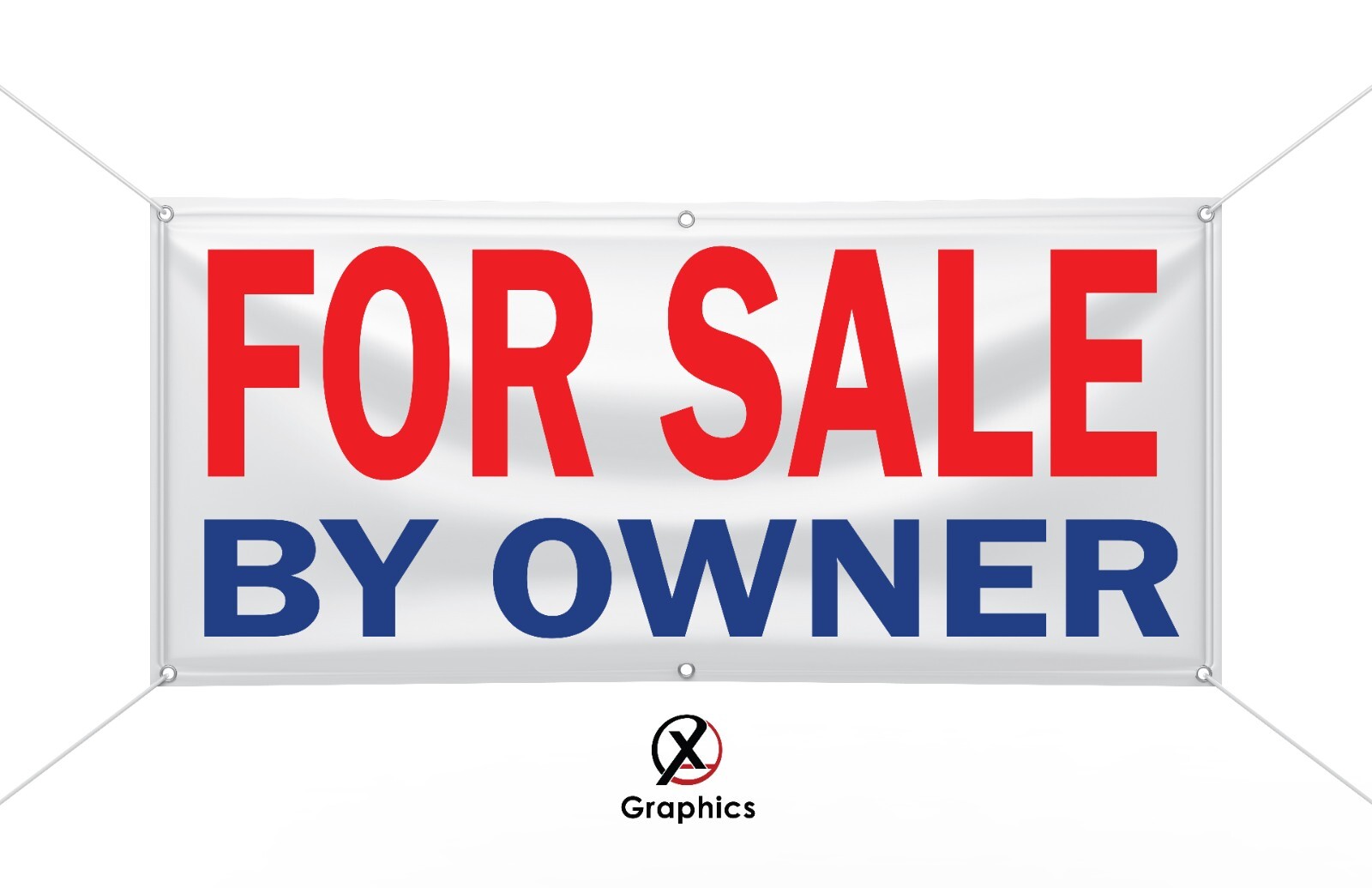 FOR SALE by Owner Vinyl Banner advertising Sign. Full color 2×4 ft Outdoor In