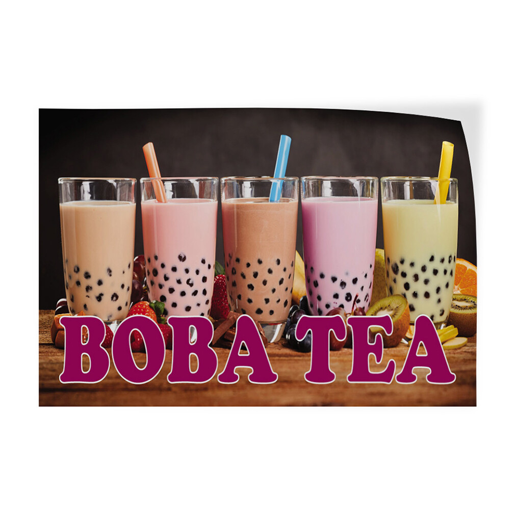 Decal Stickers Boba Tea Outdoor Advertising Printing B Vinyl Store Sign Label