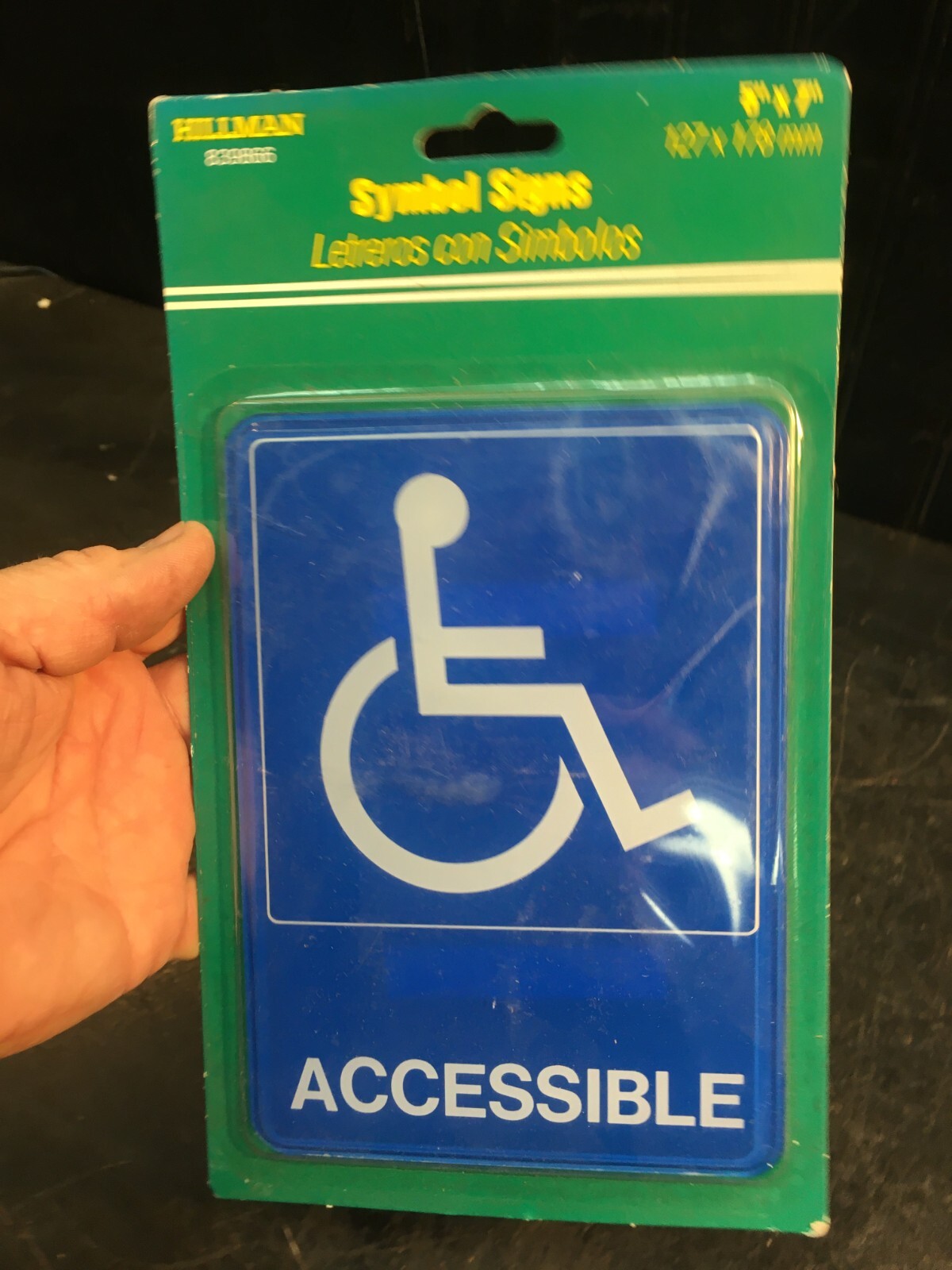 1Brand New Indoor Hy-Ko HANDICAPPED SIGN Plastic Self-Adhesive 5″ x7″ Restroom