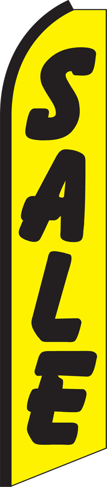 SWOOPER FEATHER FLUTTER FLAG SALE BLACK YELLOW SIGN ADVERTISING 1/2 SLEEVE SUPER