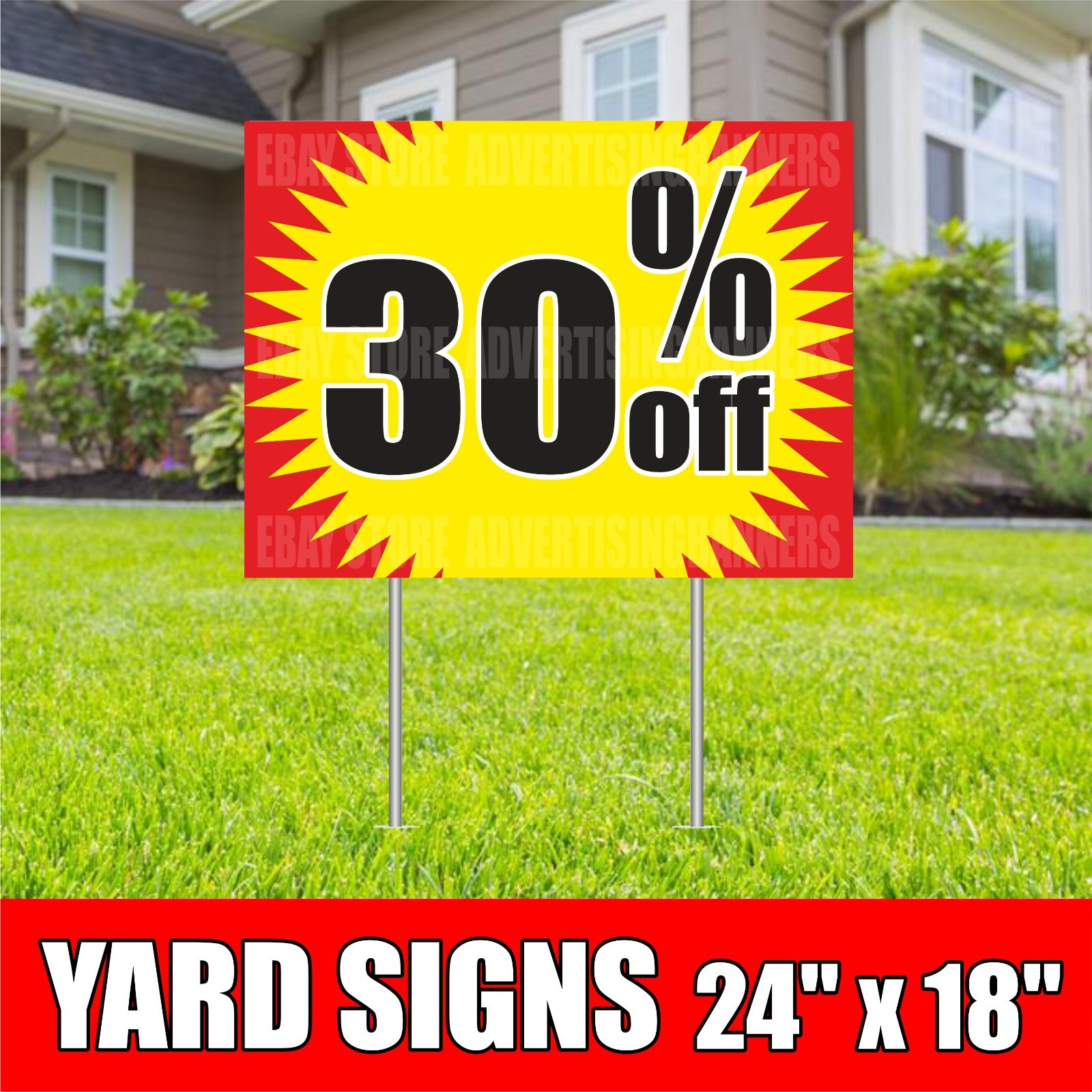 30% OFF Yard Sign with H-Stakes Lawn Sign Clearance Sale Big Discount Holiday