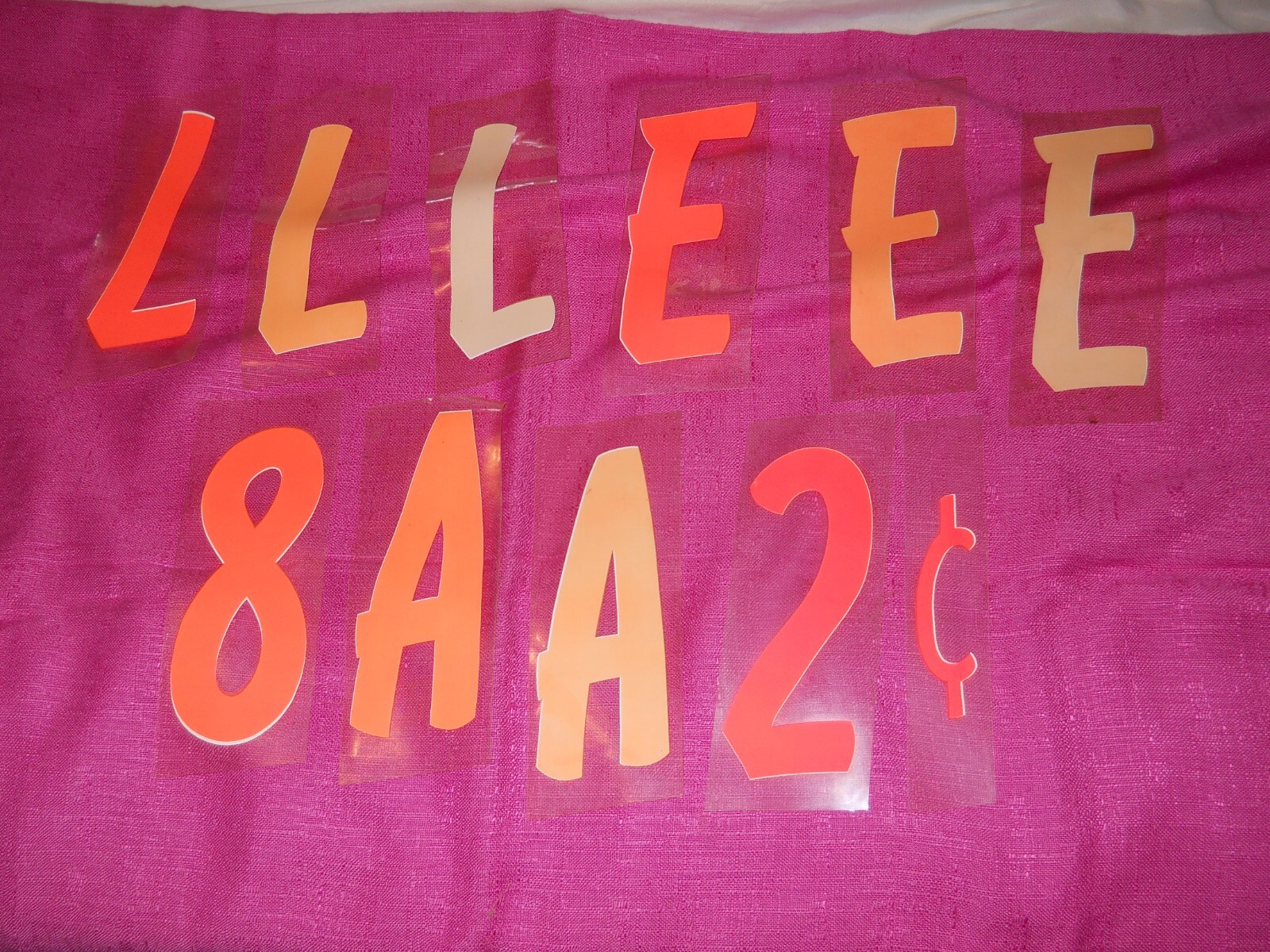 Stick on letters for window, 6 inches tall, used, 149 letters, numbers, symbols