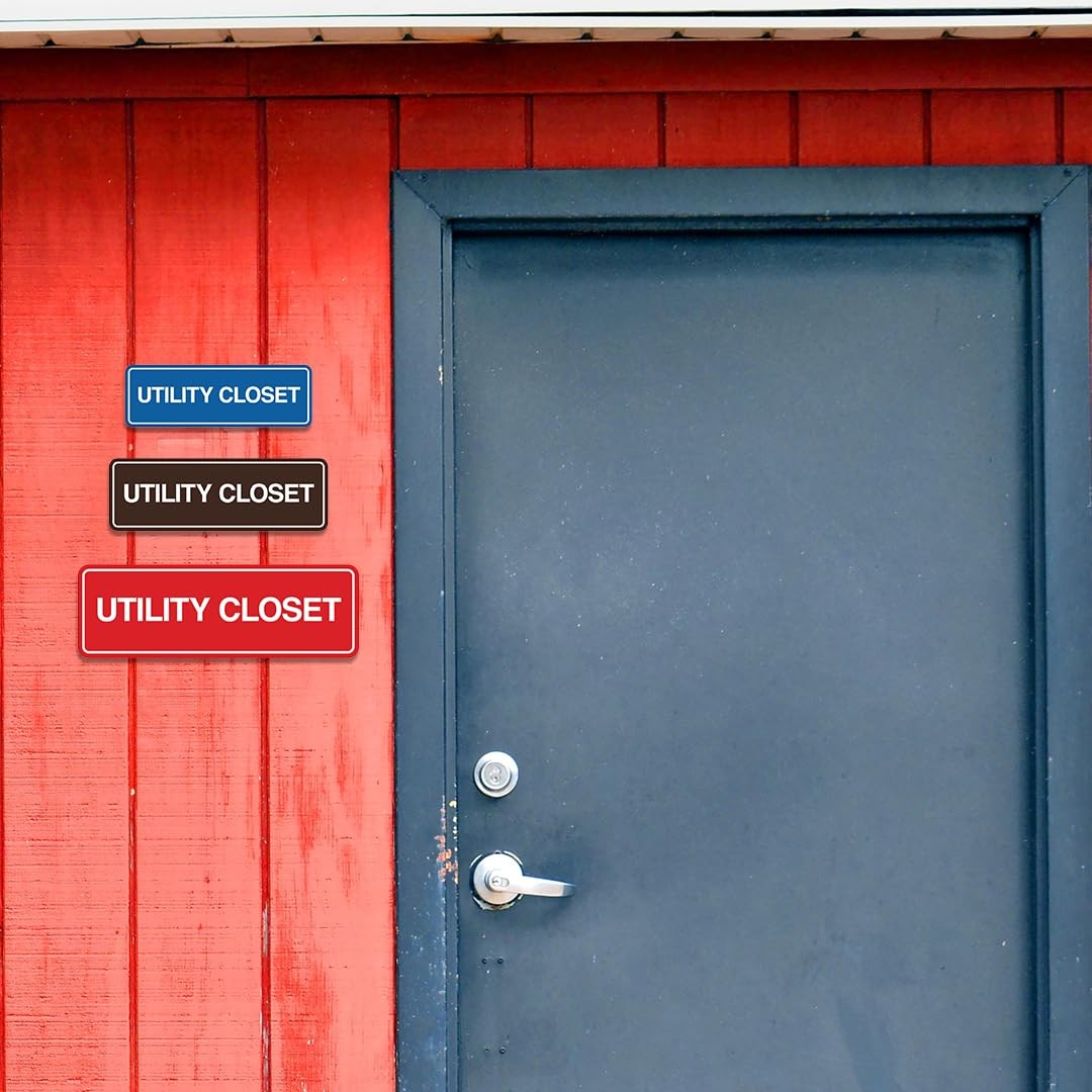 Standard Utility Closet Wall or Door Sign | Easy Installation | Office & Home…