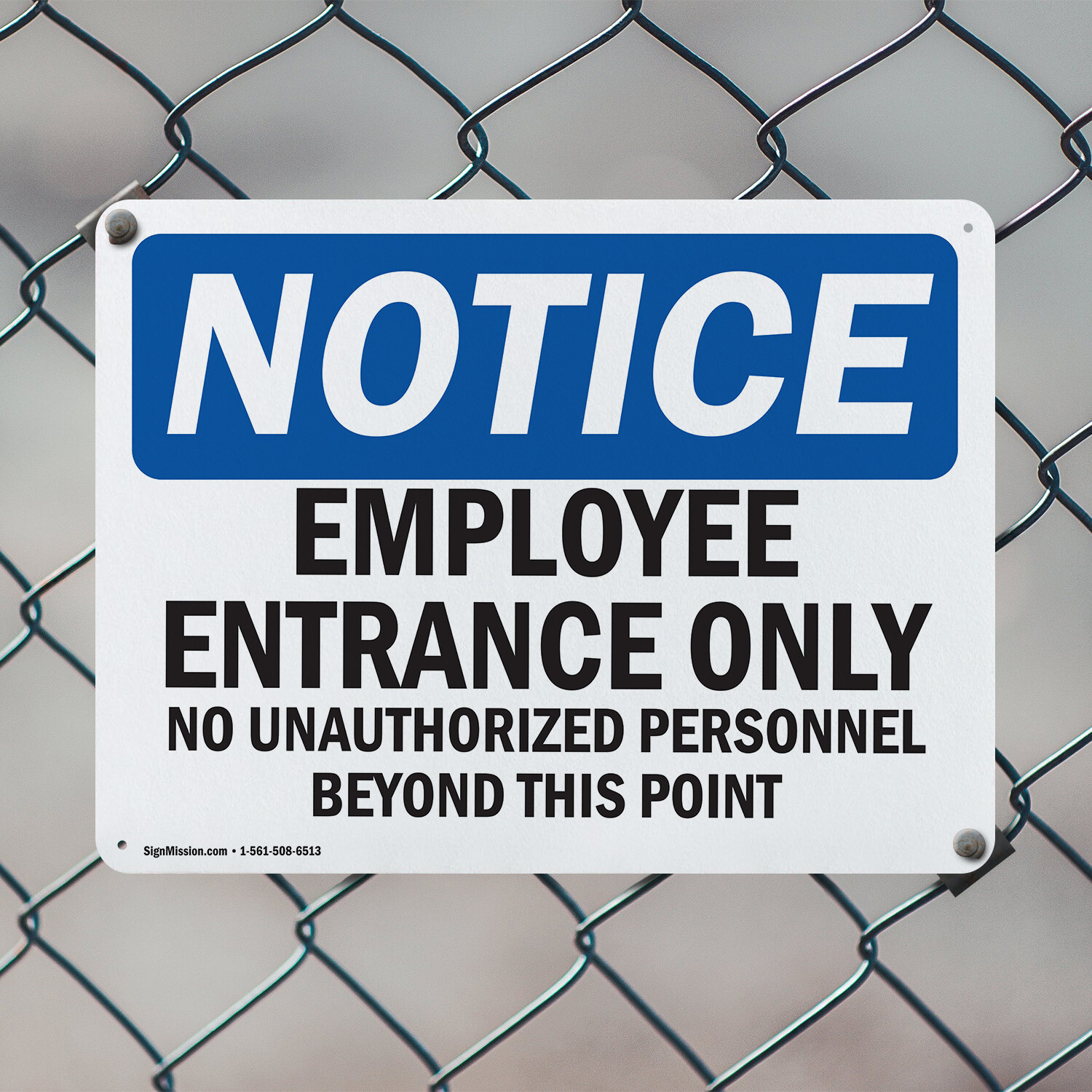 (2 Pack) Employee Entrance Only OSHA Notice Sign Decal Metal Plastic