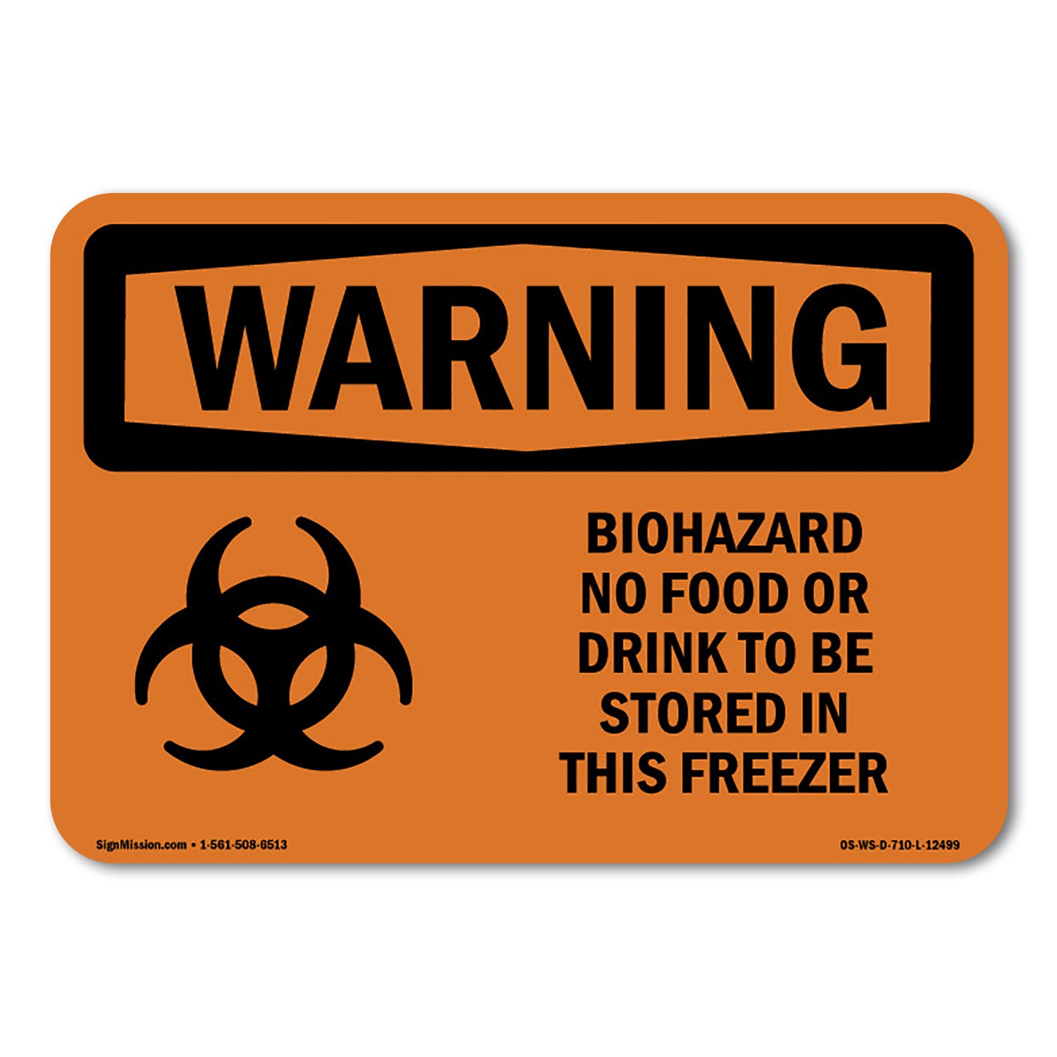 Biohazard No Food Or Drink ANSI Warning Sign Metal Plastic Decal
