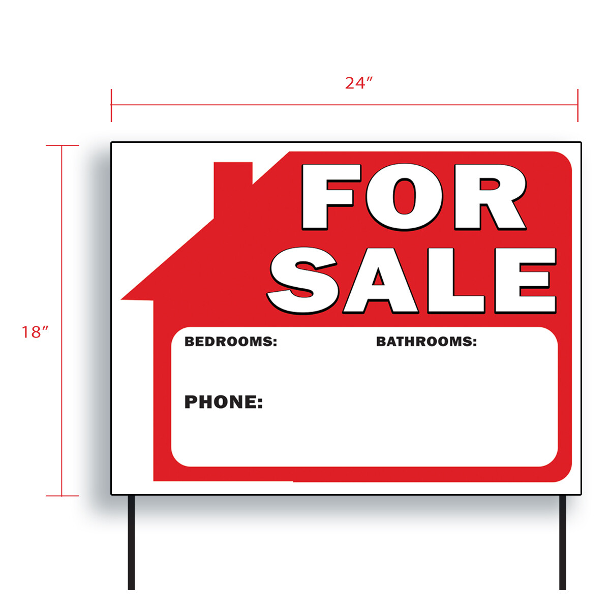 5 FOR SALE SIGNS 18″X24″ & 5 Frames