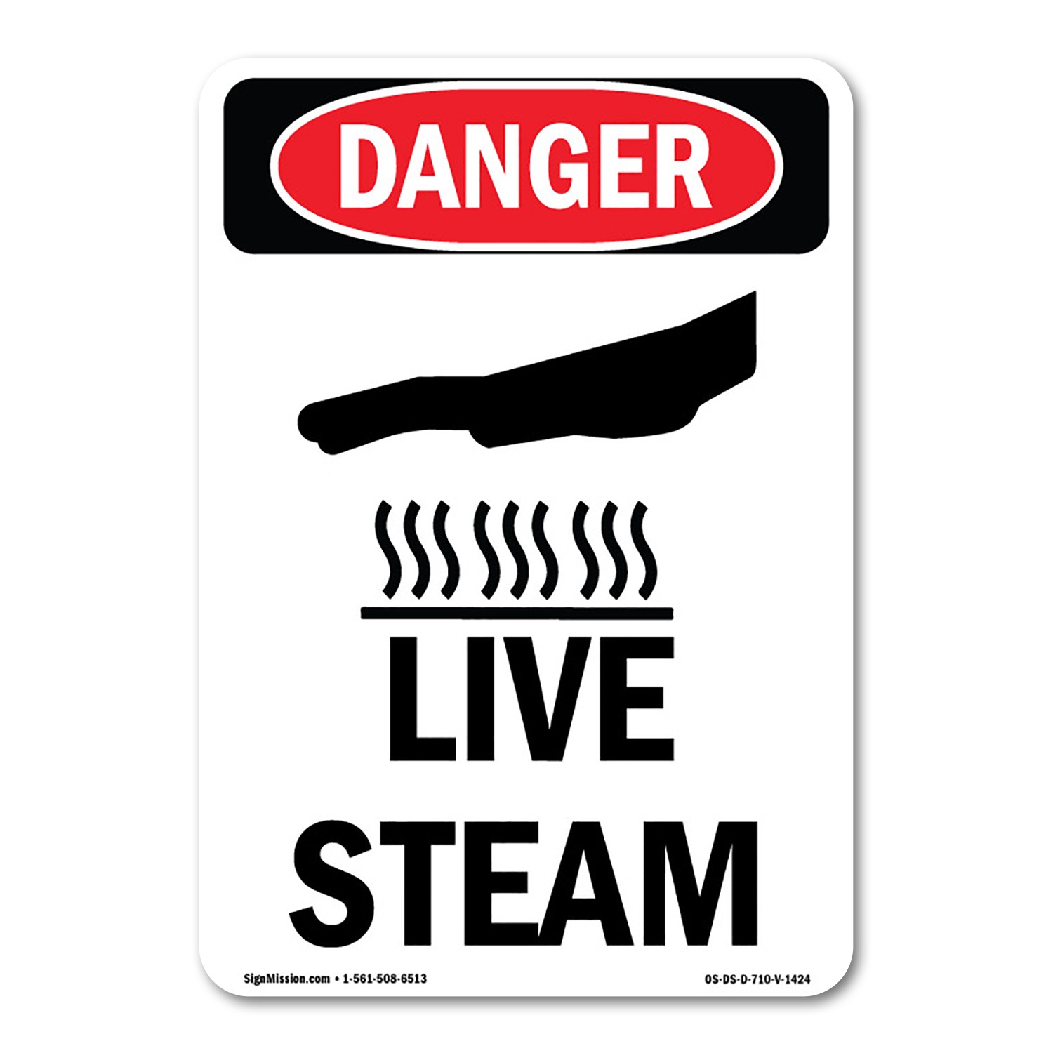 Live Steam ANSI OSHA ANSI Danger Sign Metal Plastic Decal