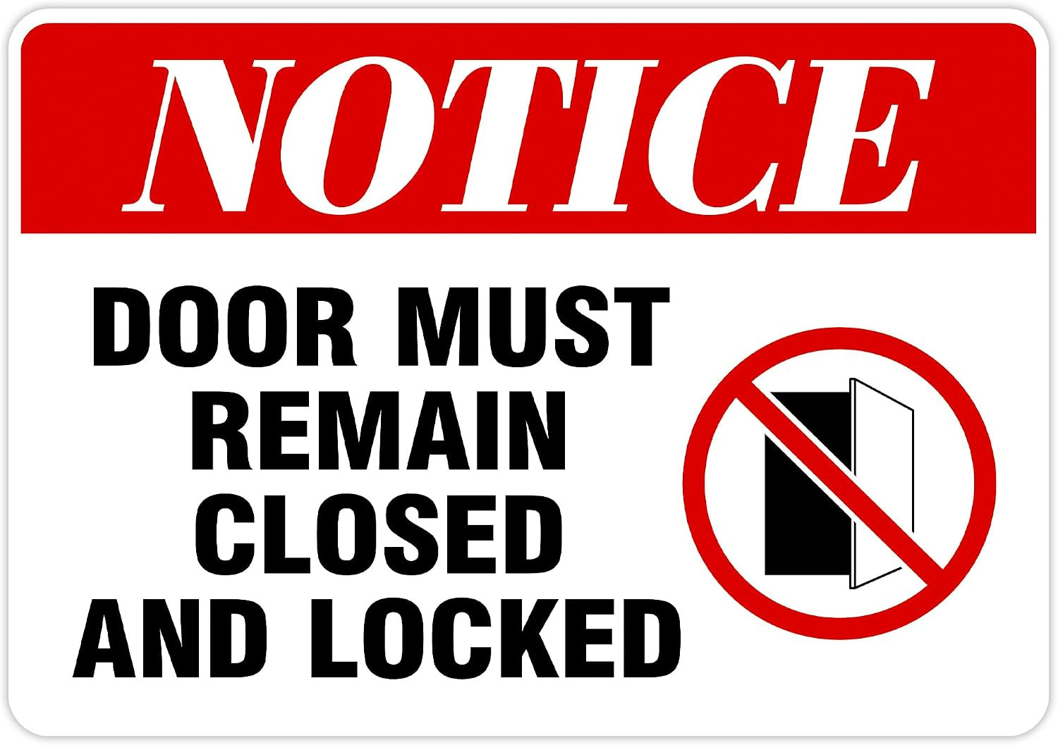 Keep Door Closed Sign，Self-Adhesive Weatherproof and Fade-Resistant Please Keep