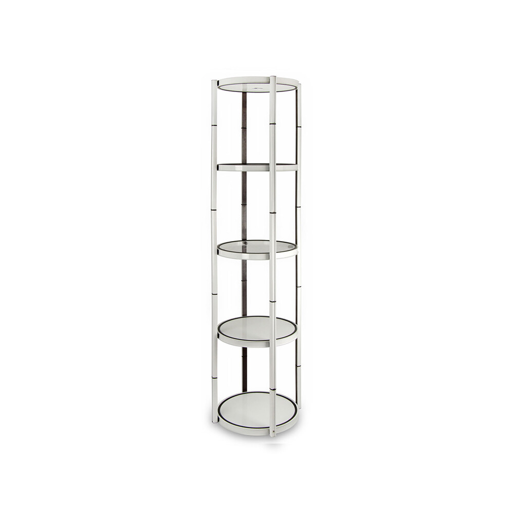 81.1in Portable Round Twist Display Counter with Top Light Clear Magnetic Panels