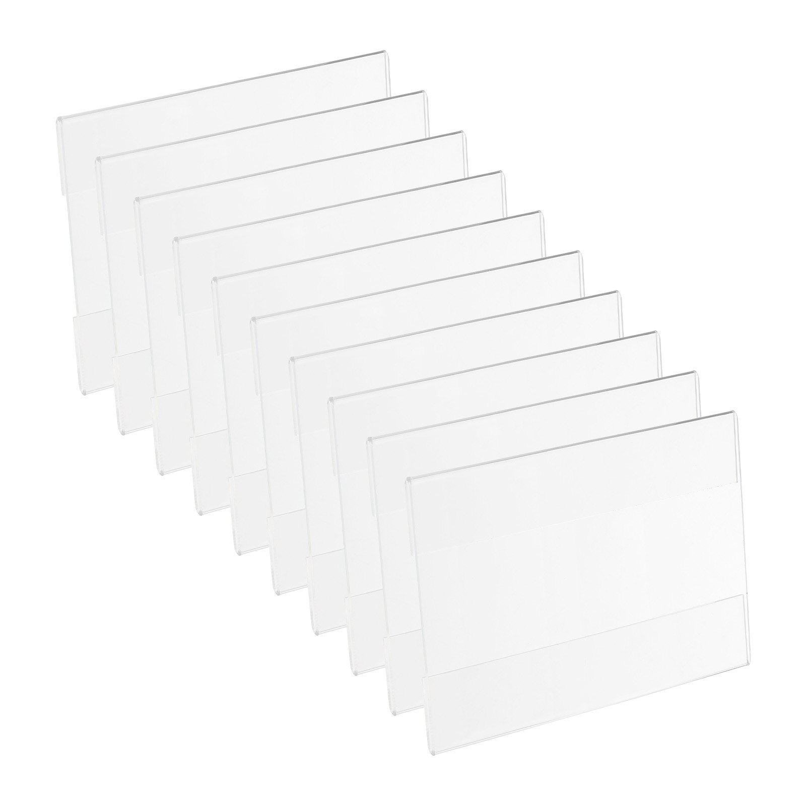 10Pcs 4×6″ Wall Mount Acrylic Sign Holder with Tape for Office, Clear