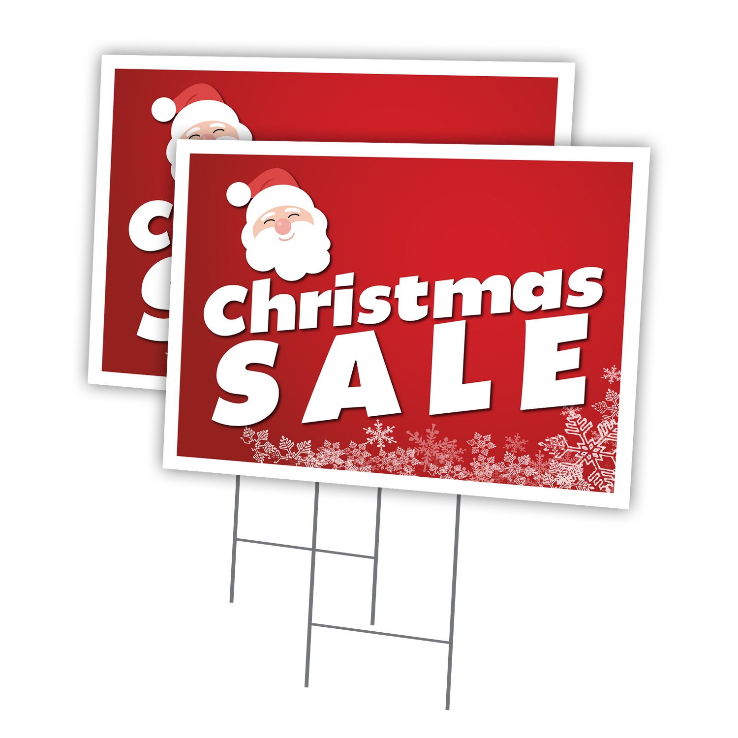 Christmas Sale Multi-Pack of Yard Signs & Stake Plastic Coroplast Holiday Eve Re