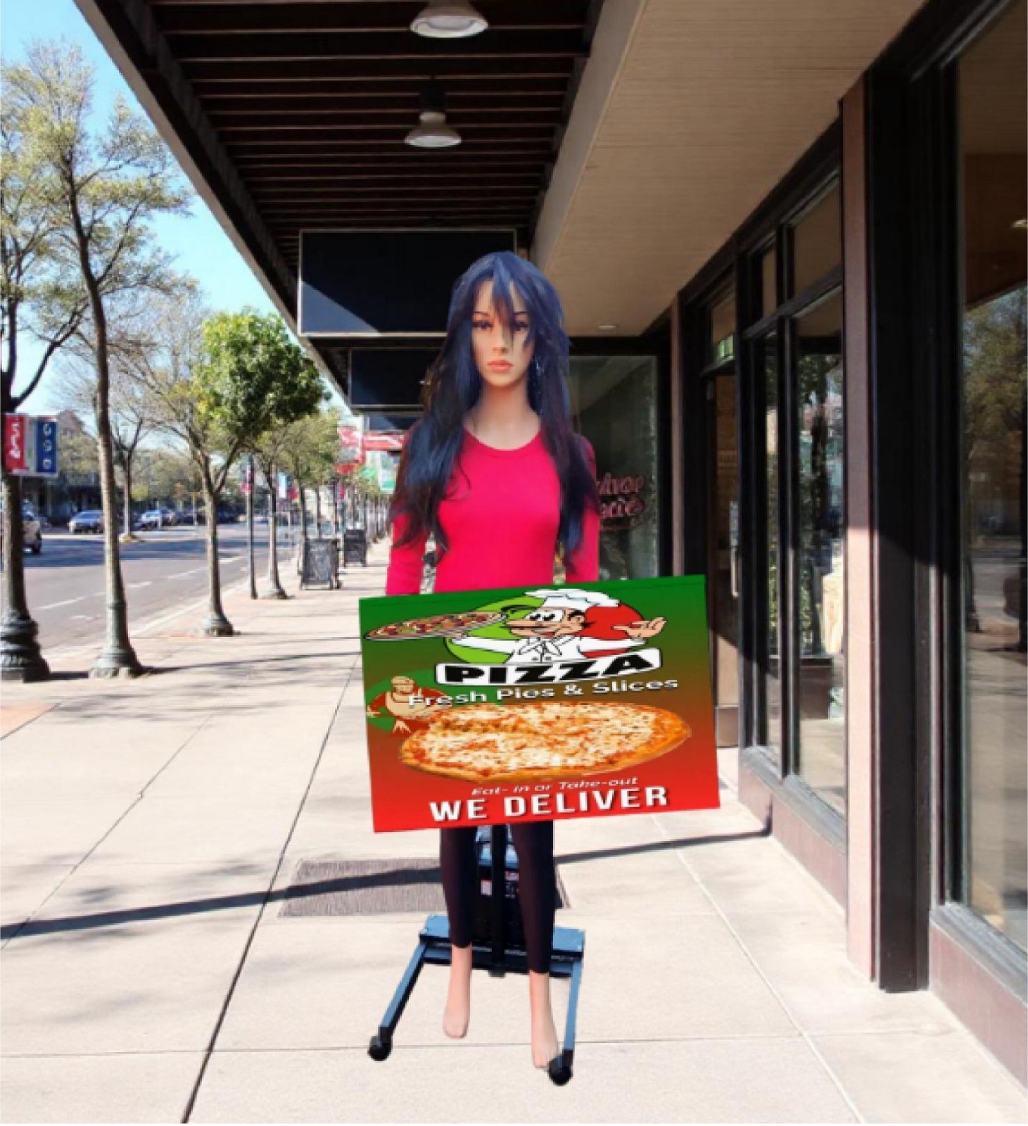 Sign Spinning Mannequin Advertising sign, sidewalk sign, battery operated